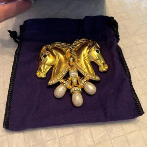 Elizabeth Taylor Fashion Jewelry Collection. 1994 Hearts In Tandem Pin